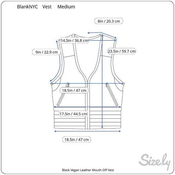 BLANK NYC NWT Black Vegan Leather Mouth Off Vest M - Picture 16 of 16